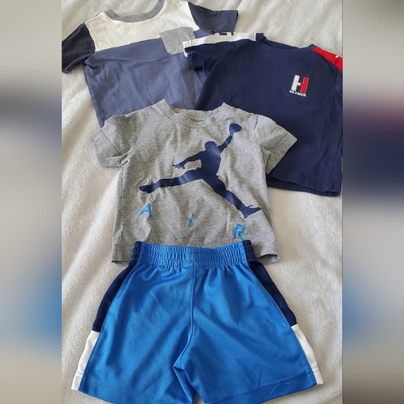 Mixes Tops And Sets Gray and Blue Air T-Shirt with Blue Shorts - Picture 1 of 2